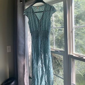 Turquoise patterned dress